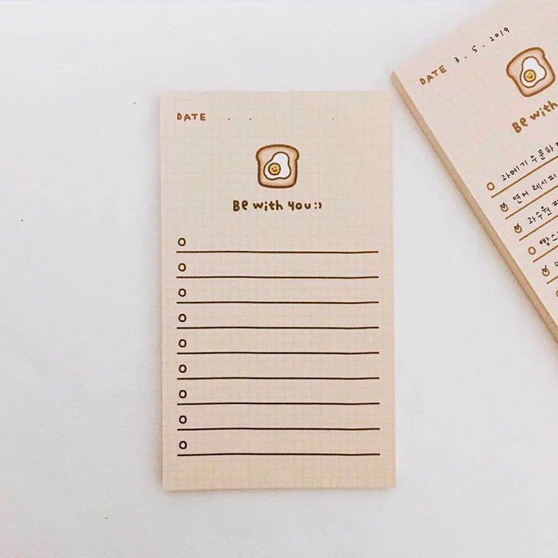 SIXONE 50 Sheets Ins Cartoon Kawaii Girl Note Paper Avocado Handbook Plan Book Memo Pad Portable Notebook Diary Stationery
