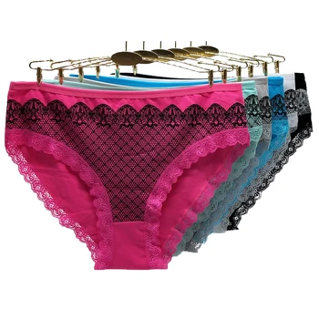 

6 Pcs/lot Wholesale High-Rise Solid Color Women Plus Size America Women's Clothing 2XL 3XL 4XL Cotton Briefs Panties 89359