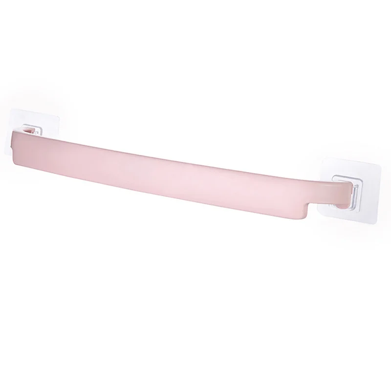 OUYXR пластиковый держатель для полотенец Настенный Держатель для полотенец Одиночная Полка для полотенец самоклеящаяся вешалка для туалетной бумаги - Цвет: PINK