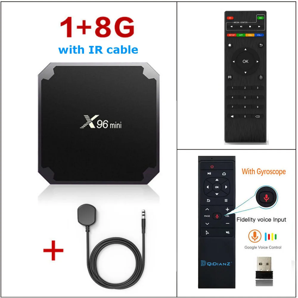 1G8G VOICE CONTROL DQiDianZ Android 9,0X96 Мини ТВ приставка 1 ГБ 8 ГБ AMLOGIC S905W четырехъядерный процессор поддержка 2,4 GWIFI H.265 X96MINI медиаплеер - Цвет: 1G8G VOICE CONTROL