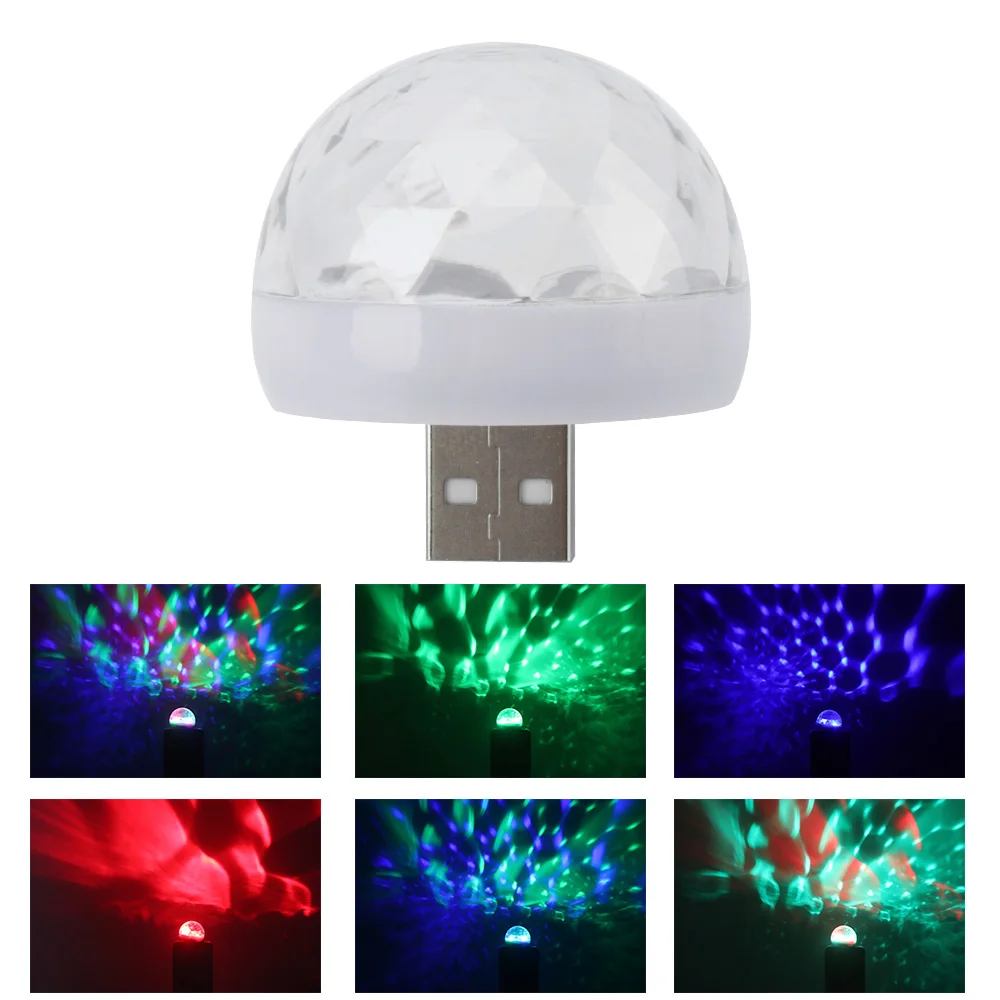 Миниатюрный светодиодный диско светильник с USB волшебный хрустальный шар