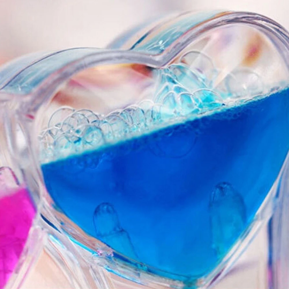 Double Heart Floating Liquid Oil Acrylic Drip Oil Hourglass Timer Motion Bubble Oil Hourglass Liquid Hourglass Timer Home Decor 4