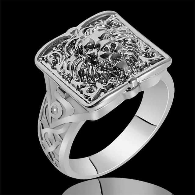 New hot sale European and American style carved open cap pattern ring men's ring rings for men AJZ1759Leosilver