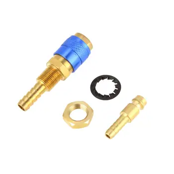 

2Pcs Blue + Red M8 Brass Quick Connector For Water Cooled TIG Welding Torch New