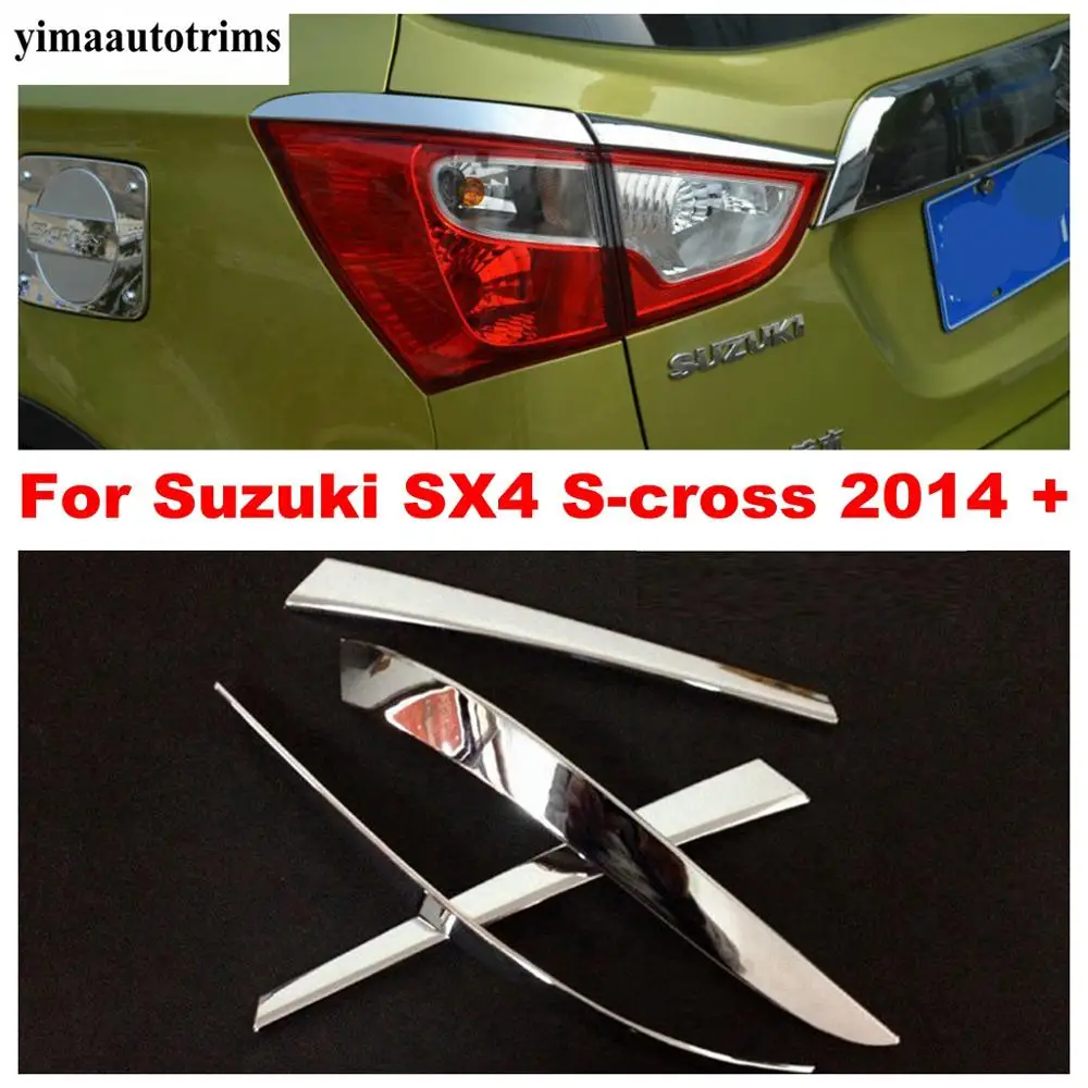 

Car Styling Chrome Rear Tail Light Lamp Cover Trim Strips Eyebrow Eyelid Decoration Protector For Suzuki SX4 S-cross 2014 - 2020