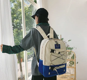 

Mixed Colors Women Backpack Preppy Casual Outgoing Street Cloth Bag Teenagers Unisex Harajuku College Couple Bags Mochila DF177