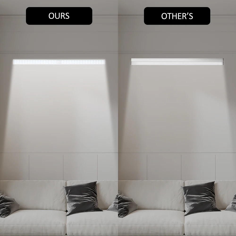  LED Light USB Rechargeable LED Under Cabinet Light Motion Sensor Cabinet Closet Night Light for War - 4000064559197