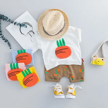 

HYLKIDHUOSE 2019 Summer Baby Girls Boys Clothes Suits Toddler Infant Clothing Sets T Shirt Shorts Kids Children Vacation Costume