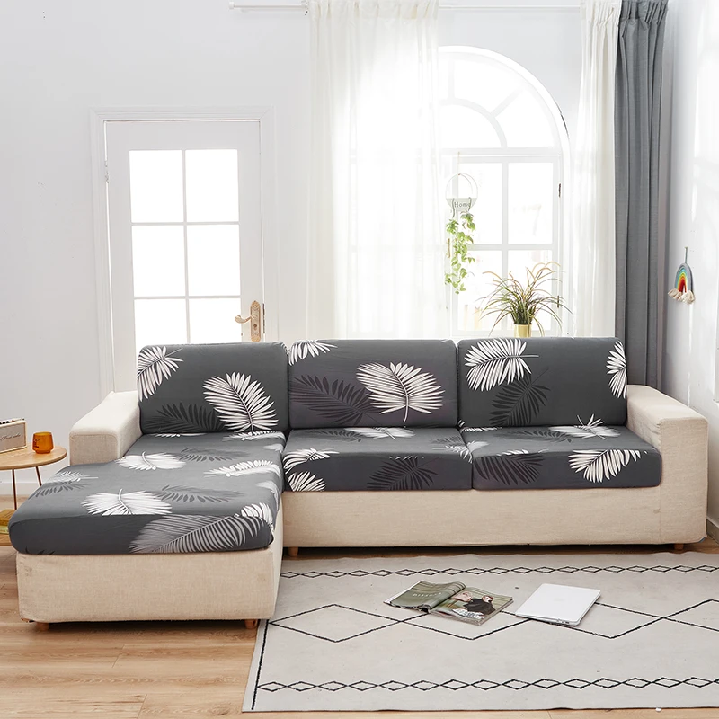 Printed Elastic Sofa Seat Cushion Cover Chair Cover Pets Kids Furniture Protector Washable Removable Slipcover 1/2/3/4 Seat 3