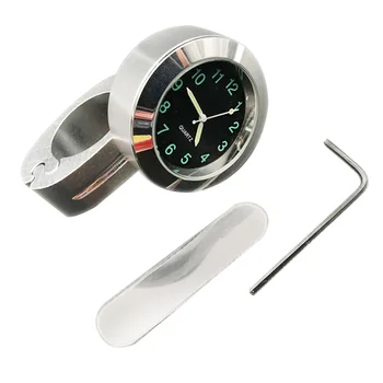 

Waterproof Motorcycle Handlebar Watch Black/Silver Clock Mount Digital Dial Clock Time Gauge Quartz Watch For Harley Honda