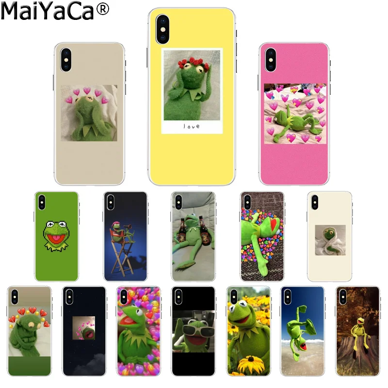 

MaiYaCa Kermit the frog Custom Photo Soft Phone Case for iPhone 5 5Sx 6 7 7plus 8 8Plus X XS MAX XR