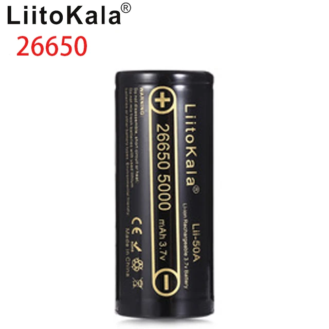 1 шт. LiitoKala Lii 50A 3 7 В 26650 5000 мАч Высокая емкость литий ионная аккумуляторная батарея