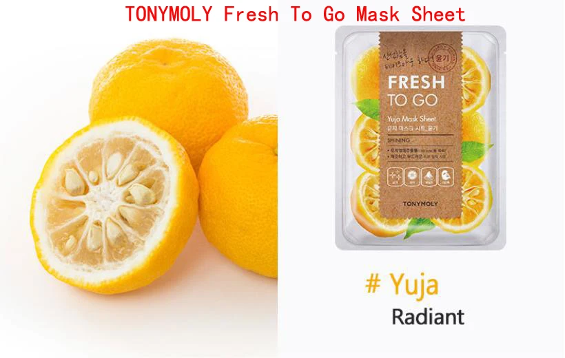 Маска Fresh To Go, лист, 1 шт., маска для лица, увлажняющая, контроль жирности, против старения, сужает поры, отшелушивающая маска для лица, корейская косметика - Цвет: Yuja  Mask