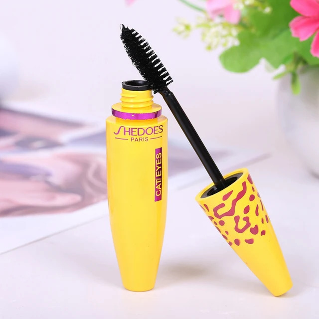 Mascara Yellow Tube Thick Curling Lasting DDK 4D Silk Fiber Lash Black Eyelashes Long Extension Make Up - AliExpress