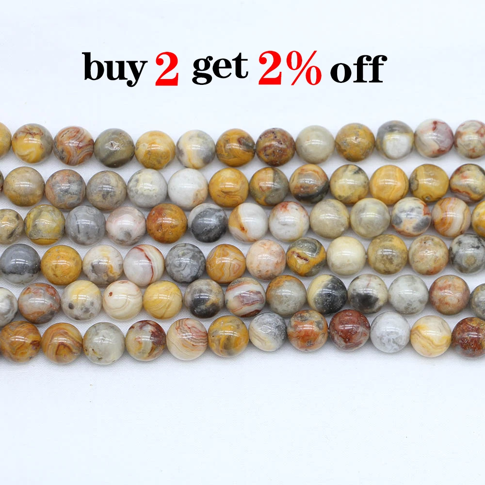 1 нить/лот натуральный камень коричневого цвета безумный кружевной Агат круглые