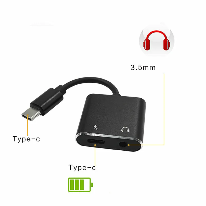 3.5mm AUX Audio Cable 2 in 1 USB Type C 