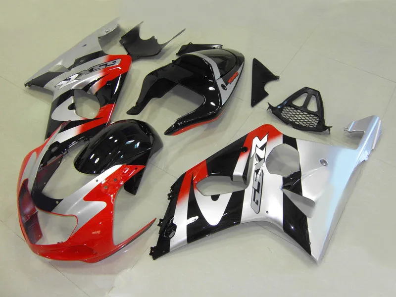 Обтекатели кузова мотоцикла для SUZUKI GSXR1000 2001 2002 2003 GSXR 1000 K2 00 01 02 ABS Красный Серебряный обтекатель комплект+ подарки SS06