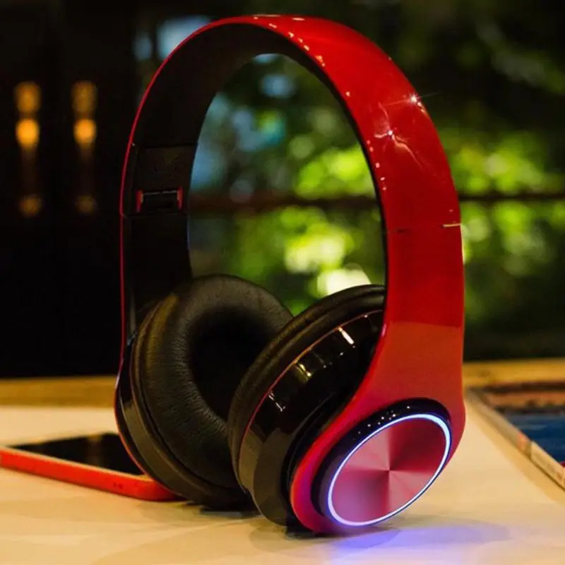 B39 Wireless Bluetooth Headphones LED Lights With MIC Mp3 Player D08A