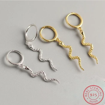 

Gold Snake Earring For Women 925 Sterling Silver Long Earrings New Fashion Jewelry