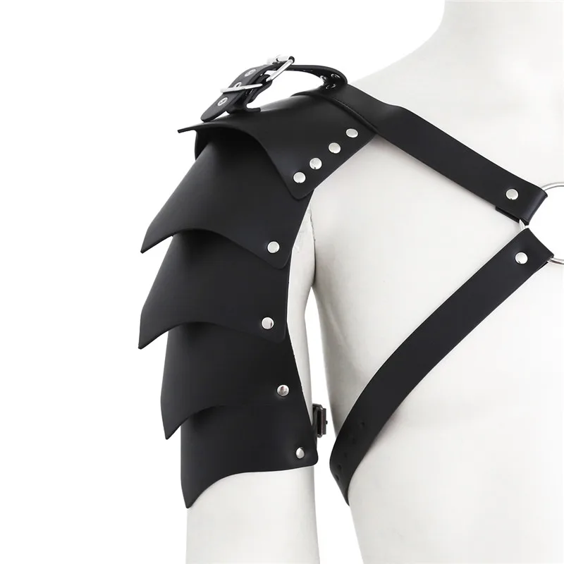 BDSM Men Sexy Chest Harness Leather Fetish Adjustable Male Harness with Single Shoulder Strap Exotic Top Tanks for Erotic Men