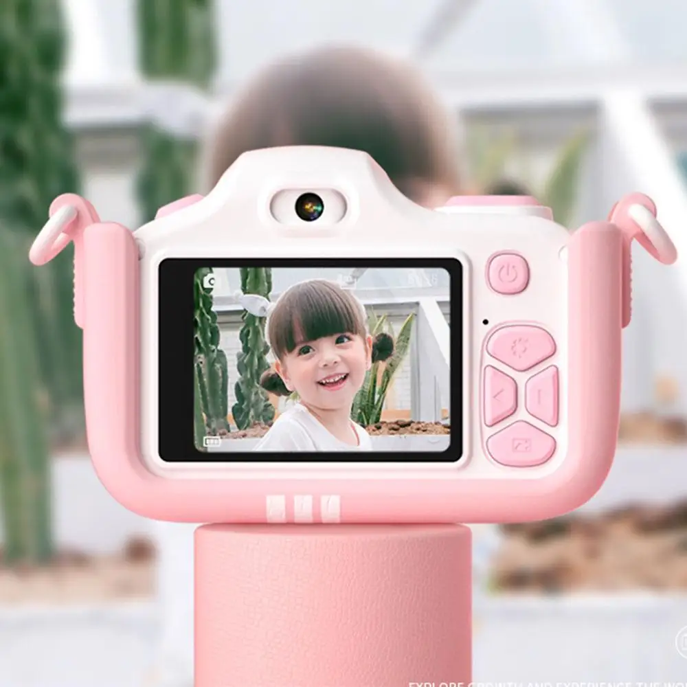 

New Creative Children Anti Shake Digital Camera Portable Gifts Large Screen With Silicone Case High Definition Camcorder