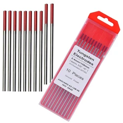Électrodes de soudage professionnelles en tungstène, 1.0, 1.6, 2.4mm, 10 pièces, WT20 WC20 WL20 WY20 WP WL15 WZ8 