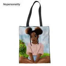 Nopersonality складная сумка для покупок модная африканская американская Женская Холщовая Сумка Экологичная афро женская сумка для хранения