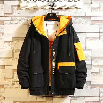 

2019 patchwork jacket Men yellow Jacket Coat Man Hip Hop Streetwear Men Jacket Coat Bomber Jacket Men Clothes