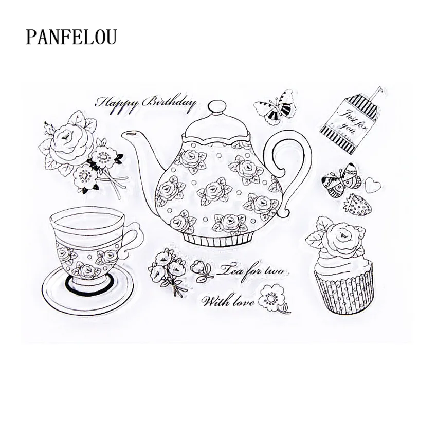 PANFELOU весенний чайный прозрачный силиконовый штамп/печать DIY