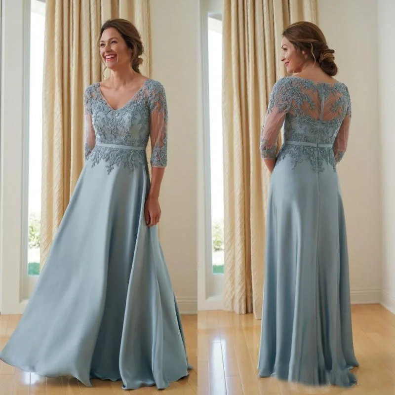 Сексуальные платья для матери невесты с V-образным вырезом женские аппликацией