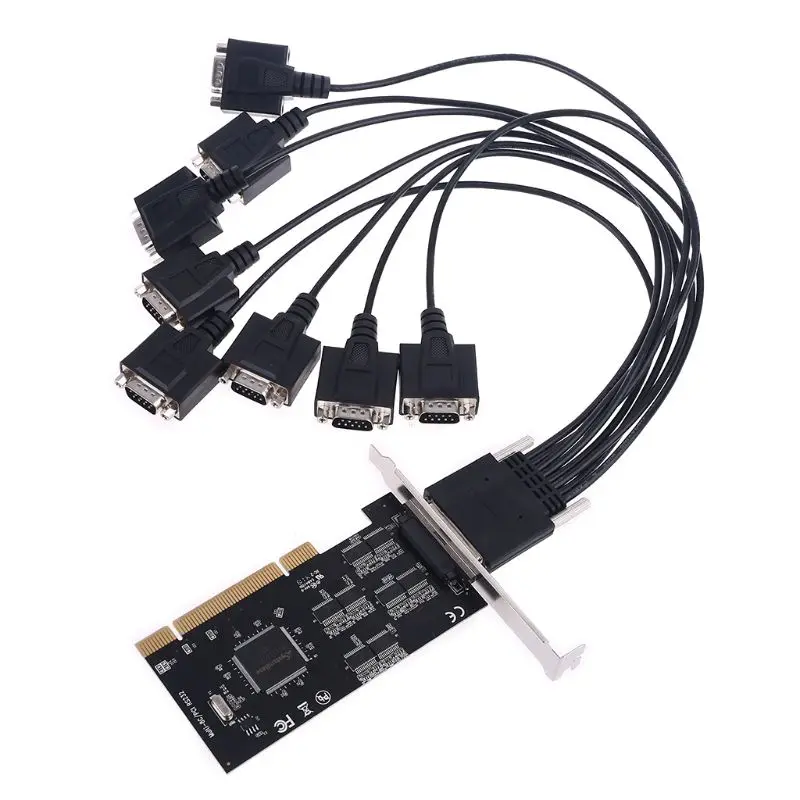 

8 Port PCI RS232 Expansion Card Serial Controller Riser Express Cards Desktop Converter Adapter TXB062