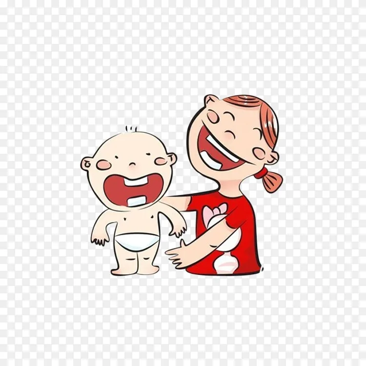 笑声剪辑艺术-妈妈和婴儿笑哈哈