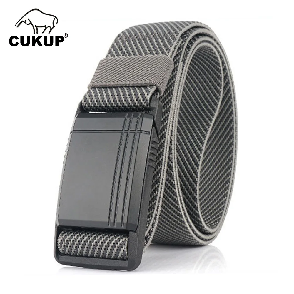 CUKUP Mens Brand Name 2022 New Design Strong Plastic Belts Men's Quality Nylon Belt Jeans Accessories Men 3.8cm Width CBCK186 cukup fashion design new nylon jacquard dragon printed canvas belt jeans accessories plastic buckle casual belts for men cbck230