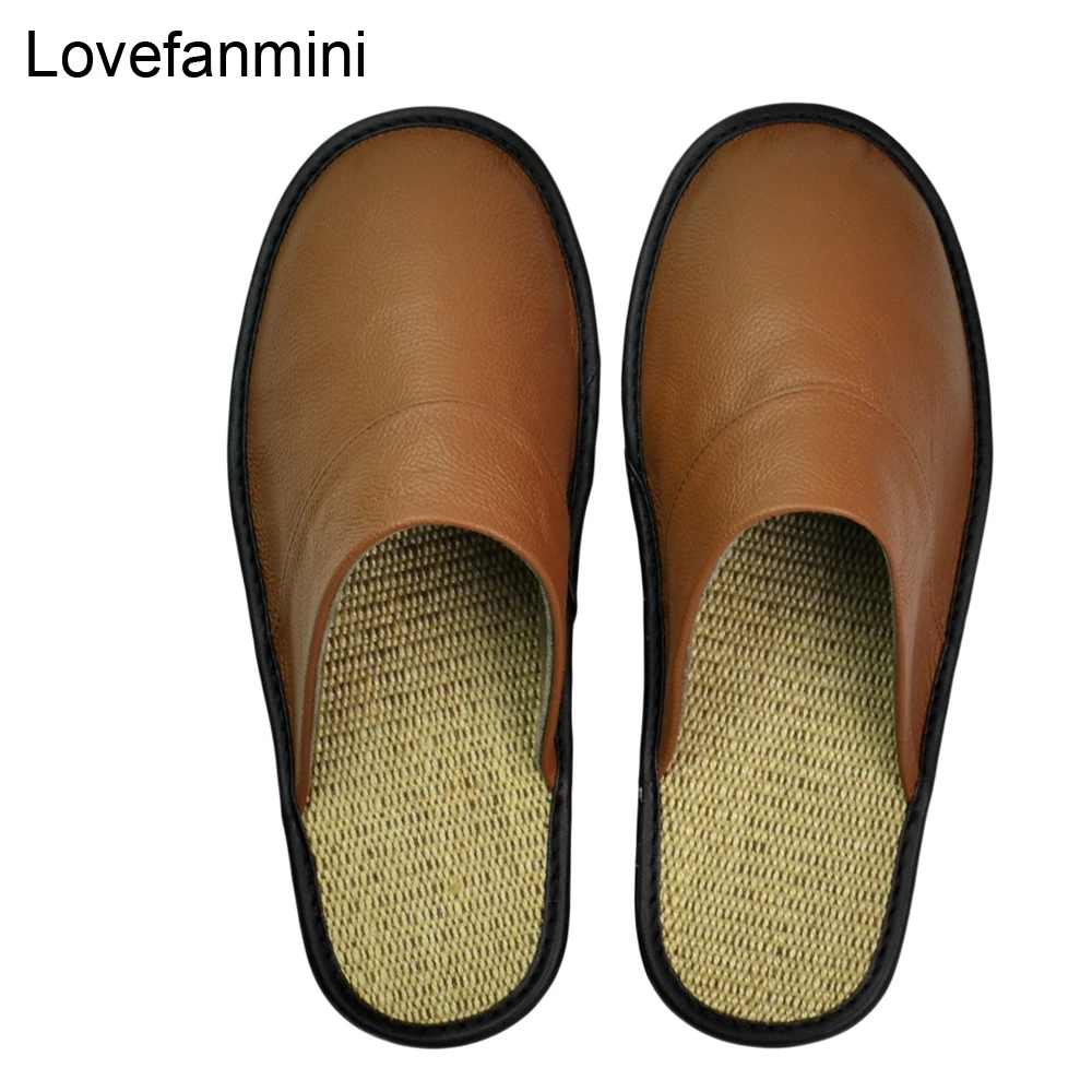 Тапочки из натуральной бычьей кожи для пар Нескользящие мужские и женские