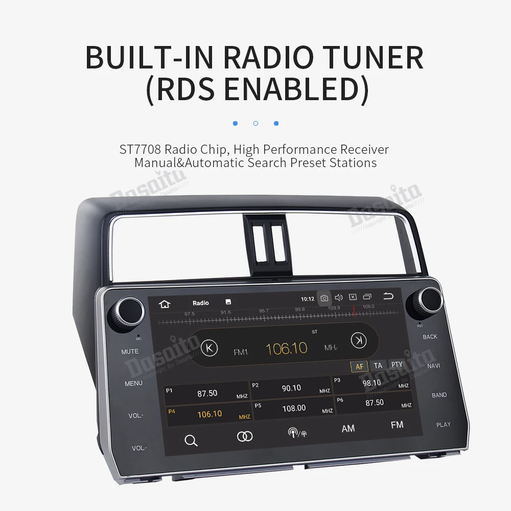 Best Android 9.0 Car Radio for Toyota New Prado 2018 Stereo GPS Navigation with 32G ROM 4G RAM Bluetooth 9