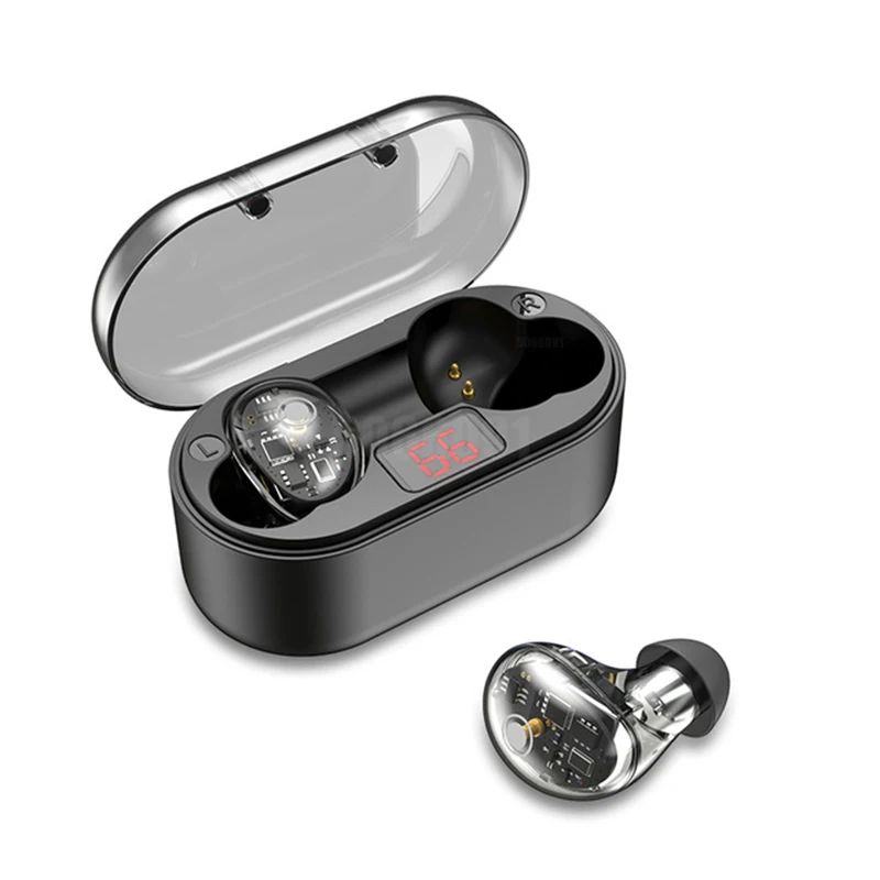 

TWS X7 Transparent Design Bluetooth 5.0 Touch Control Earphone Wireless Earbuds IPX6 Waterproof Stereo Noise Reduction Headphone