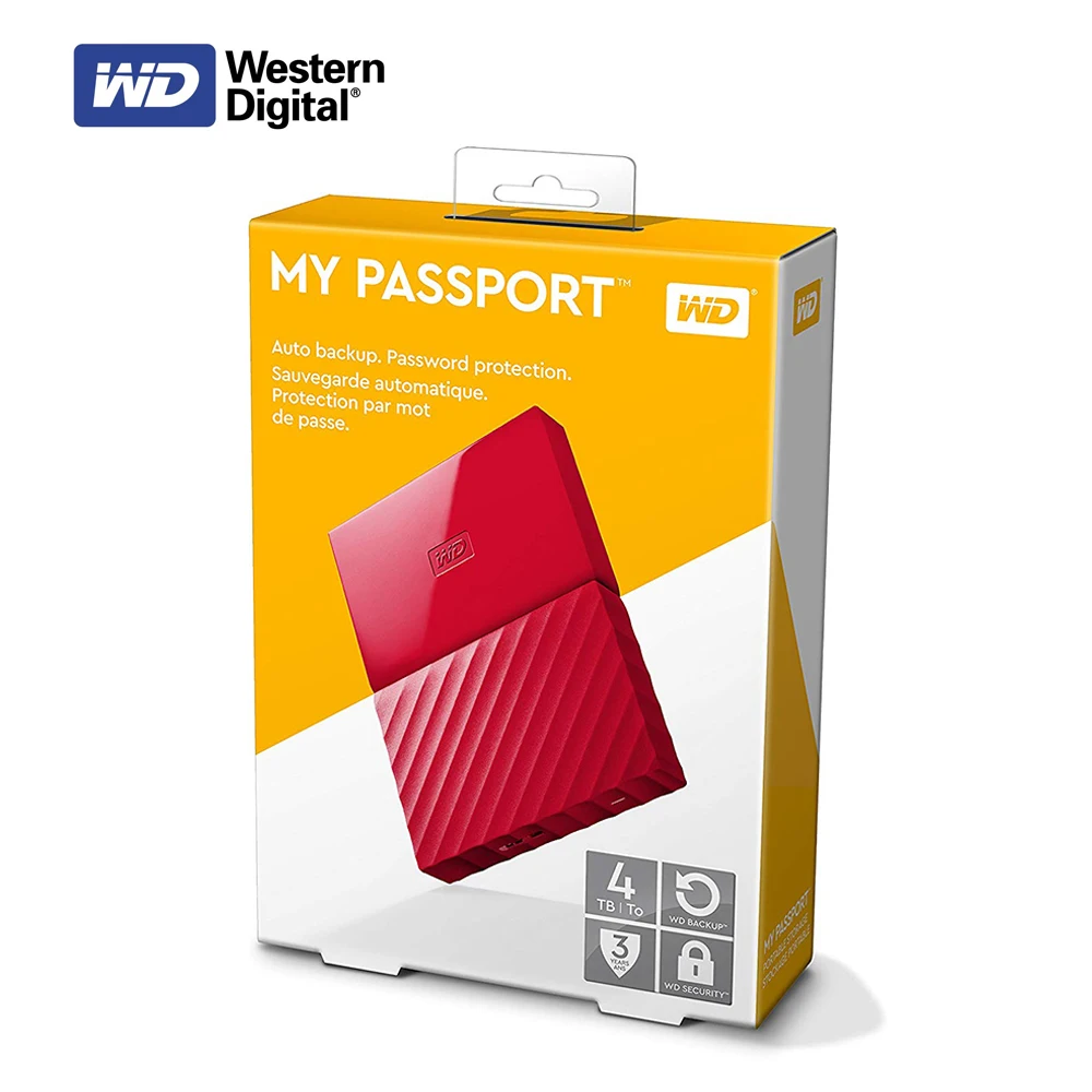 Портативный внешний жесткий диск Western Digital My Passport HDD 1 ТБ USB 3 0|Внешние жесткие