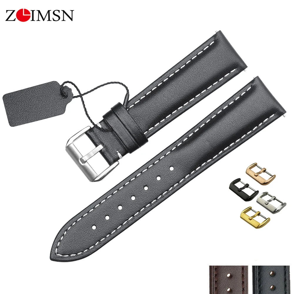 ZLIMSN Универсальный кожаный ремешок для часов Tissot Longines DW Seiko samsung gear S2 S3 huami amazfit huawei gt