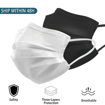 

Protective Face Mask Masque 3 Layer Filter Dustproof Mouth Masks For Face Protection Anti Gas Dust Mask Maske One-use Facemask