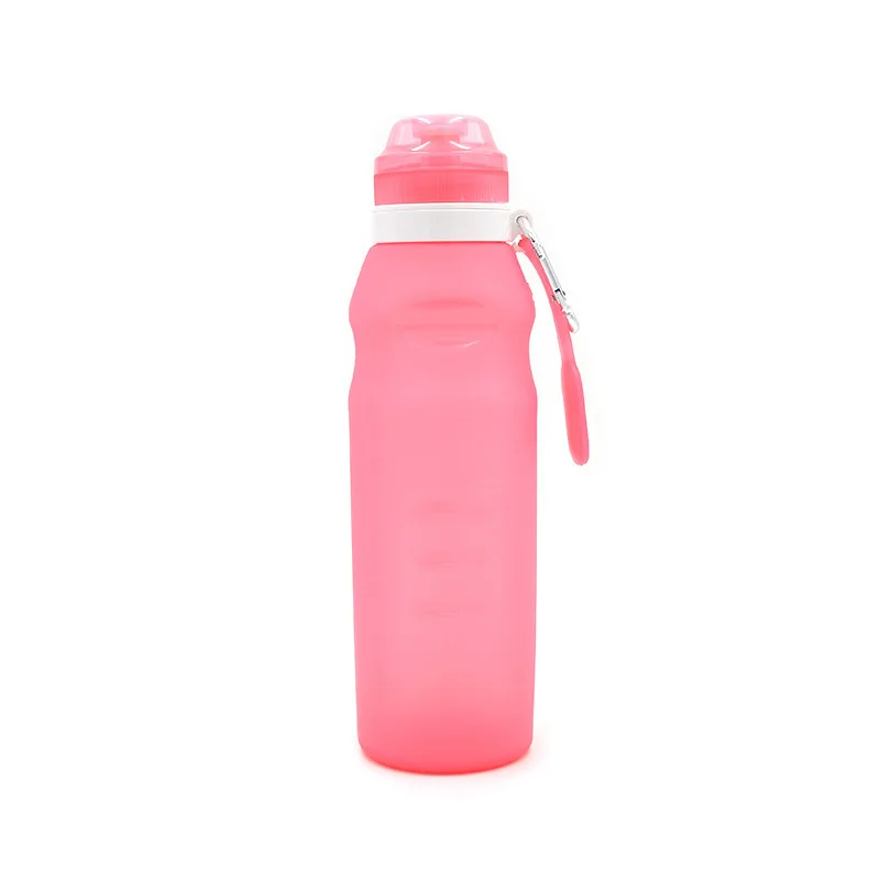Еда уровень силикагель прочная чашка складной рюкзак для путешествий на открытом воздухе Пластик бутылка для воды действий чашка 400 мл подарок пить воду My Gym бутылка - Цвет: pink