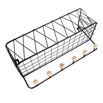 

1PC Wall Hanging Hook Storage Rack Creative Wall Storage Holder Household Wall Decorations Clapboard Iron Art Storage Shelf for