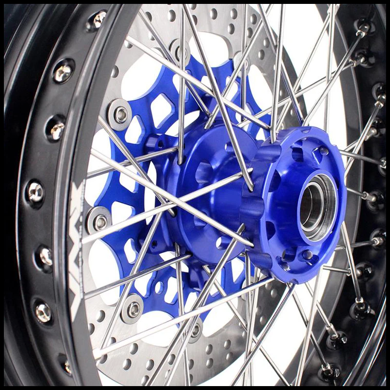 3 5/5 0 полный комплект колес Supermoto для HUSQVARNA TE TC FE FC 125 250 350 450 2014 2019 Supermotard Disc Blue|motard