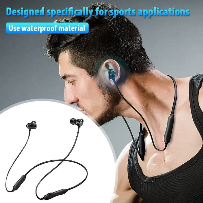 S6 магнитные Bluetooth наушники с микрофоном беспроводные наушники спортивные IPX4 наушники Шейная гарнитура для всех телефонов