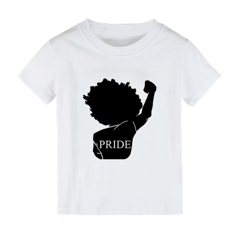 Детская футболка с принтом «black pride africa power» рубашка для мальчиков и девочек детская одежда для малышей забавные уличные футболки, CZ-138