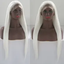 Bombshell Белоснежка синтетический парик фронта шнурка шелковистые прямые Термостойкие волоконные волосы бесплатно для женщин девушки парики