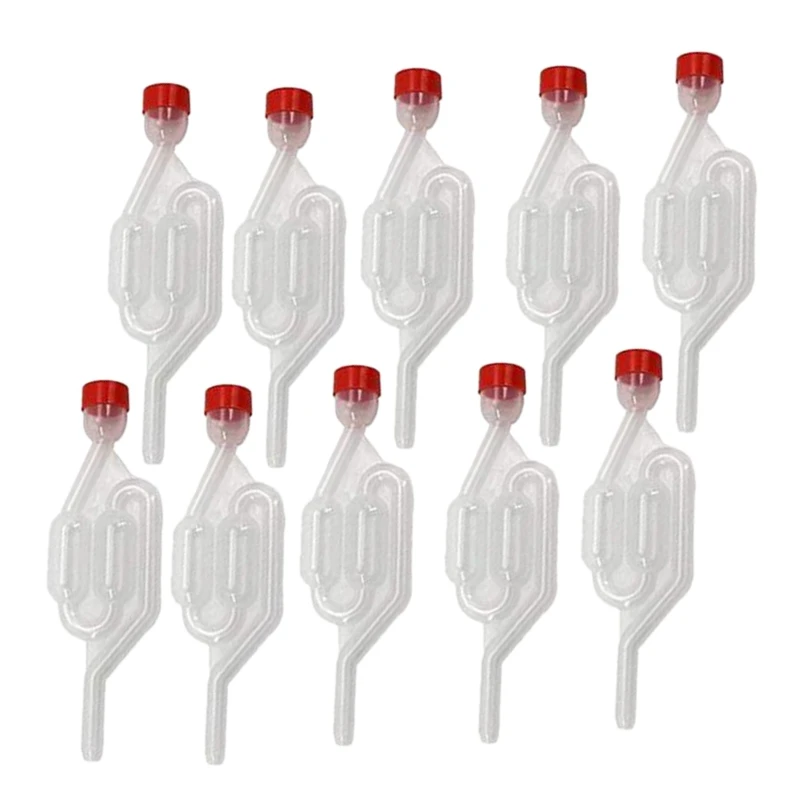 10 Pack Sshape Airlock Twin Bubble Grommet Oneway Exhaust Seal Valve With Cork Beer Wine