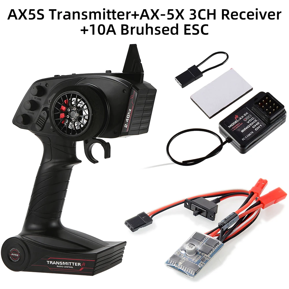 AUSTAR AX5S 2.4G 3CH Transmitter AX-5X Receiver 10A Brushed ESC for RC Crawler