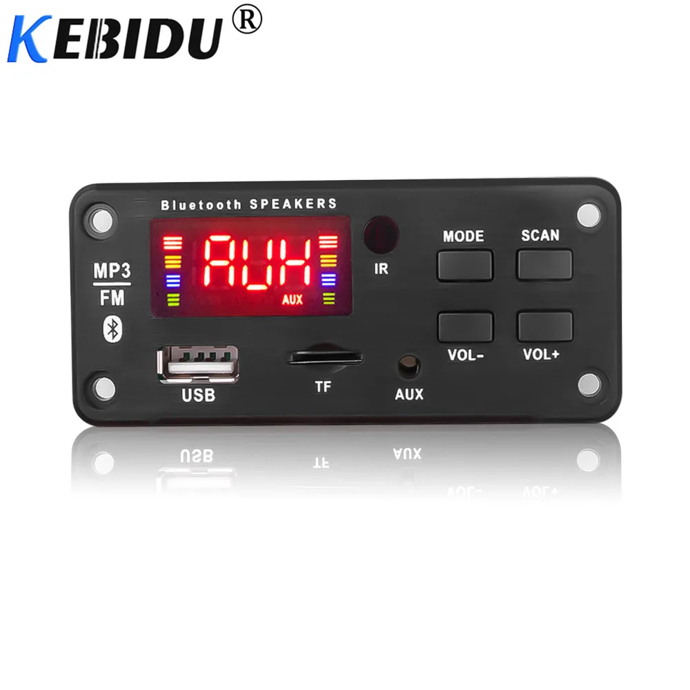 

Kebidu Wireless 12V Automobile Decoder Board Car Bluetooth MP3 WMA USB/SD/FM/AUX Plate Audio Module Color Screen Car MP3 Speaker