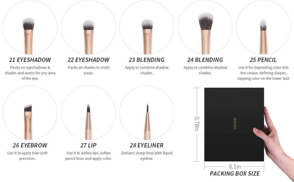 Docolor Makeup Brushes Set Rose Gold Professional Natural Hair Brush Foundation Powder Eyeshadow Blush Make Up Brush 10pcs 29pcs Eye Shadow Applicator Aliexpress