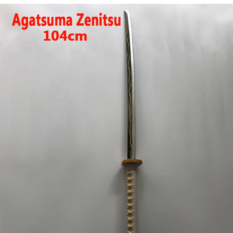 Japan Anime Cosplay Kimetsu no Yaiba Sword Weapon Demon Slayer Agatsuma Zenitsu Ninja Knife PU toy 104cm | Игрушки и хобби